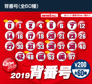 2019背番号ホーム・ビジターシリーズ（全60種）