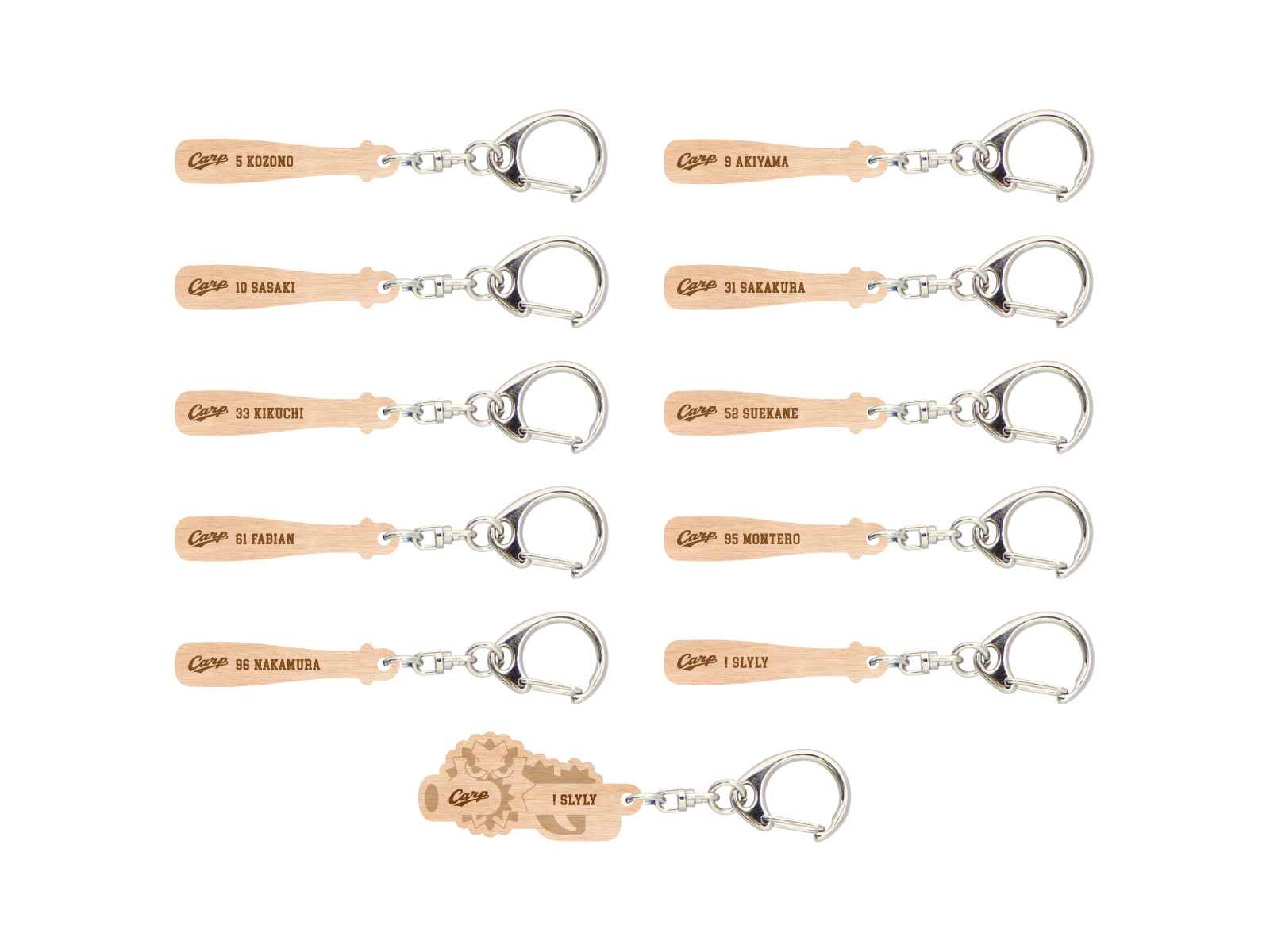 2026木製バットキーホルダーシリーズ全10種